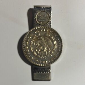 Vintage 1966 Mexican silver Coin Design Money Clip